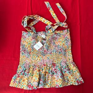 NWT J.Crew Factory smocked summer top Small